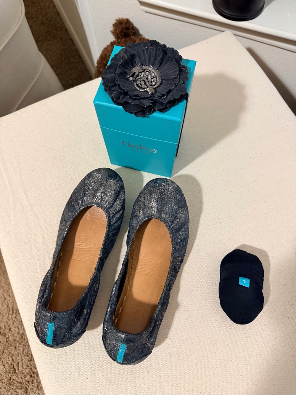 Tieks Drago Ballet Flats with Teal Accents